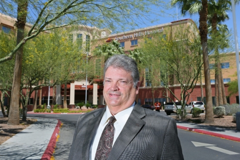 Kim Anderson, chief executive officer of Southern Hills Hospital, stands in the front of Southern Hills Hospital Thursday, May 28, 2015, in Las Vegas. Anderson has been the CEO of Southern Hills Hospital since December 2009 and previous worked as chief operating officer at Timpanogos Regional and Mountain View hospitals in Utah. (Ronda Churchill/Las Vegas Review-Journal) 
