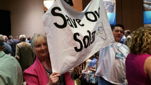 Save our Solar signs and T-shirts could be seen throughout the Summit audience.